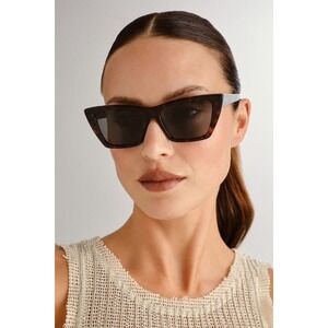Saint Laurent SL 276 MICA Sunglasses Brown Havana Tortoise Cat Eye Frames